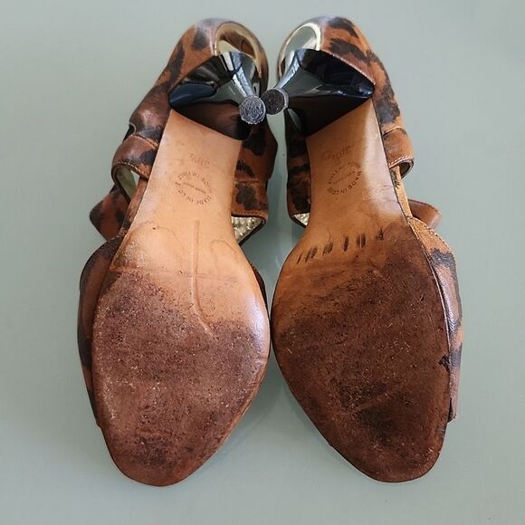 Georgina Goodman Leather Animal Print Heels - Picture 10 of 13